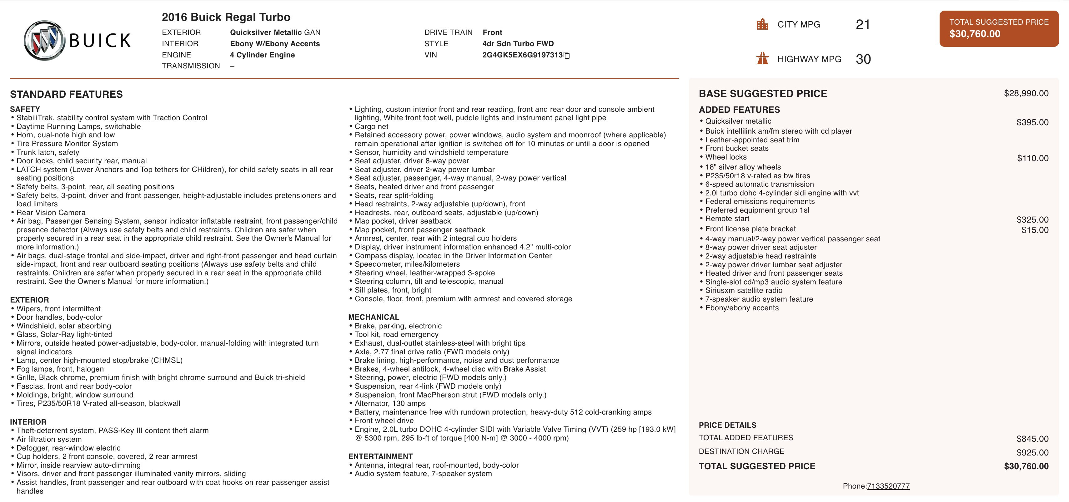 Used 2016 Buick Regal FWD image 2