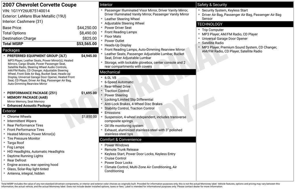 Used 2007 Chevrolet Corvette Coupe w/ Preferred Equipment Group RWD image 16