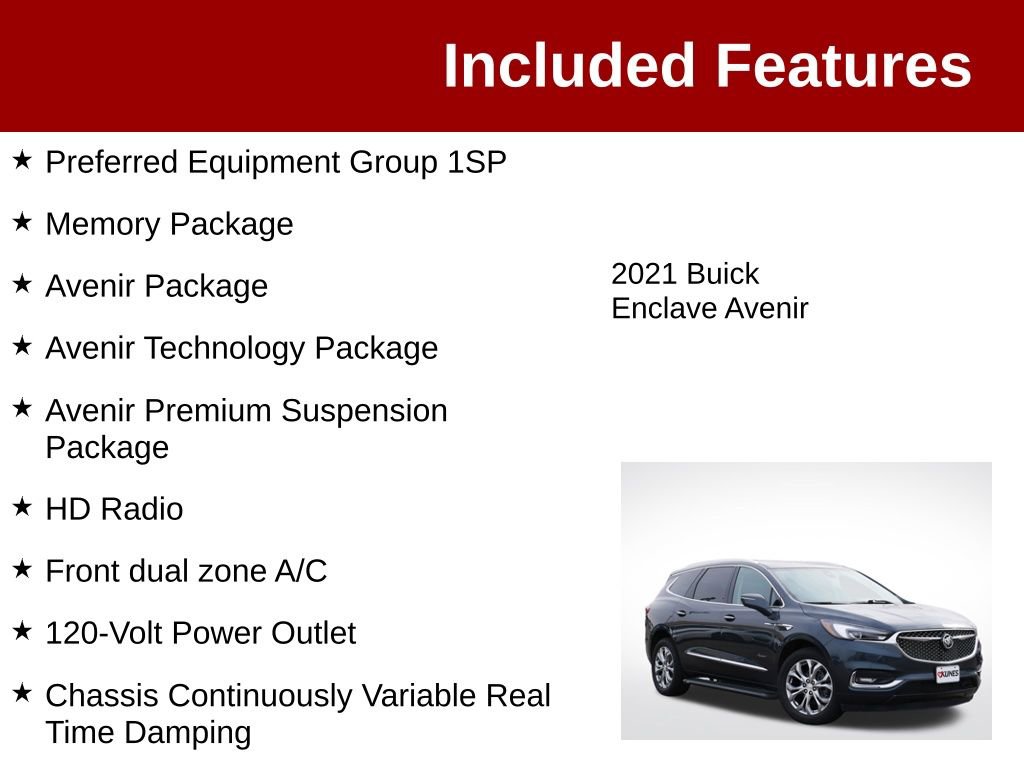 Used 2021 Buick Enclave Avenir w/ Avenir Technology Package AWD/4WD image 3