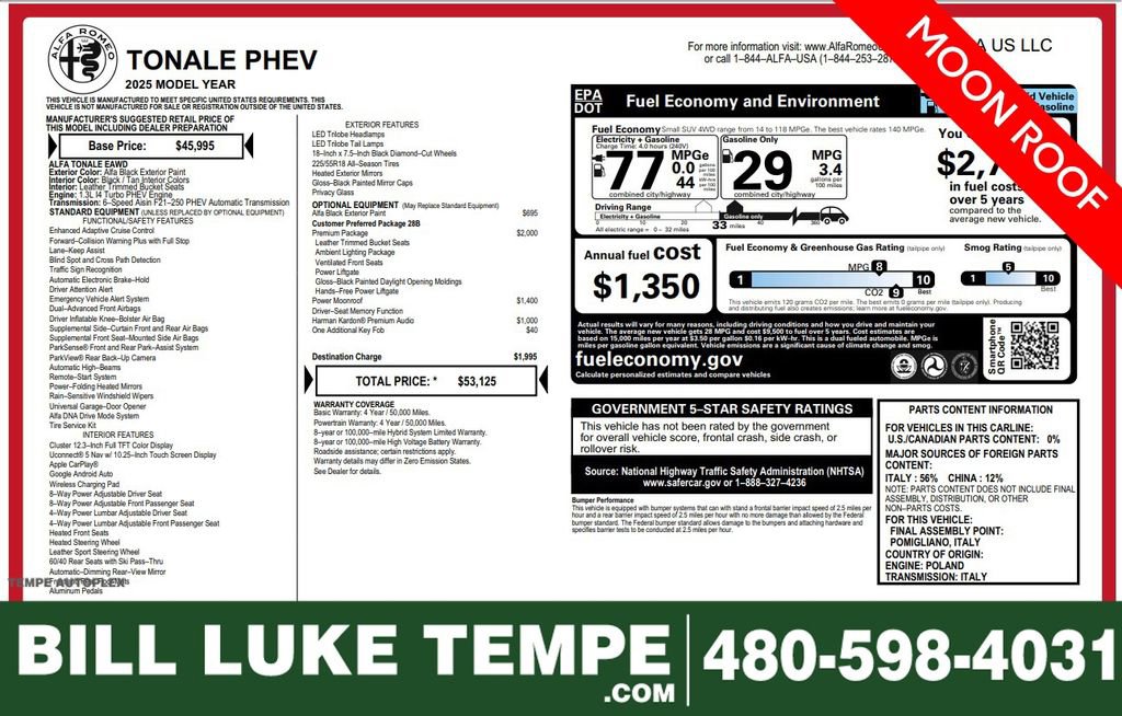 Used 2025 Alfa Romeo Tonale w/ Premium Package image 1