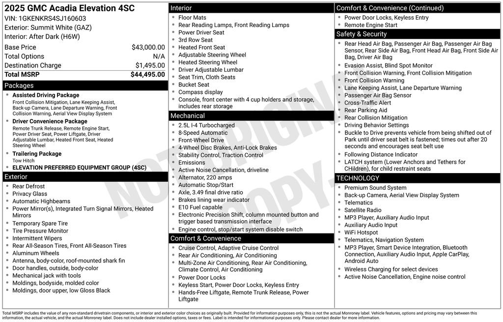 Used 2025 GMC Acadia Elevation FWD image 40