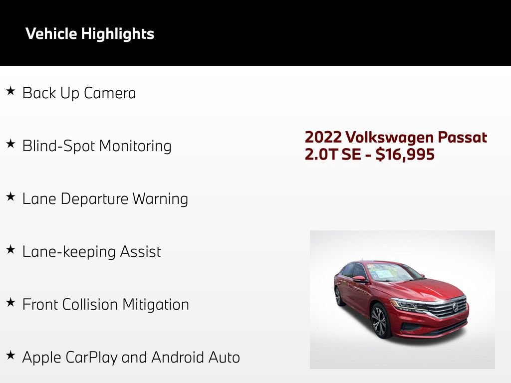 Used 2022 Volkswagen Passat 2.0T SE FWD image 5