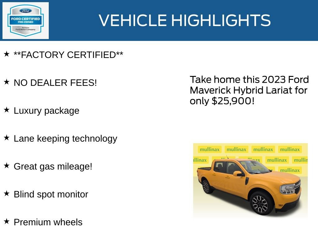 Used 2023 Ford Maverick Lariat w/ Lariat Luxury Package FWD image 11