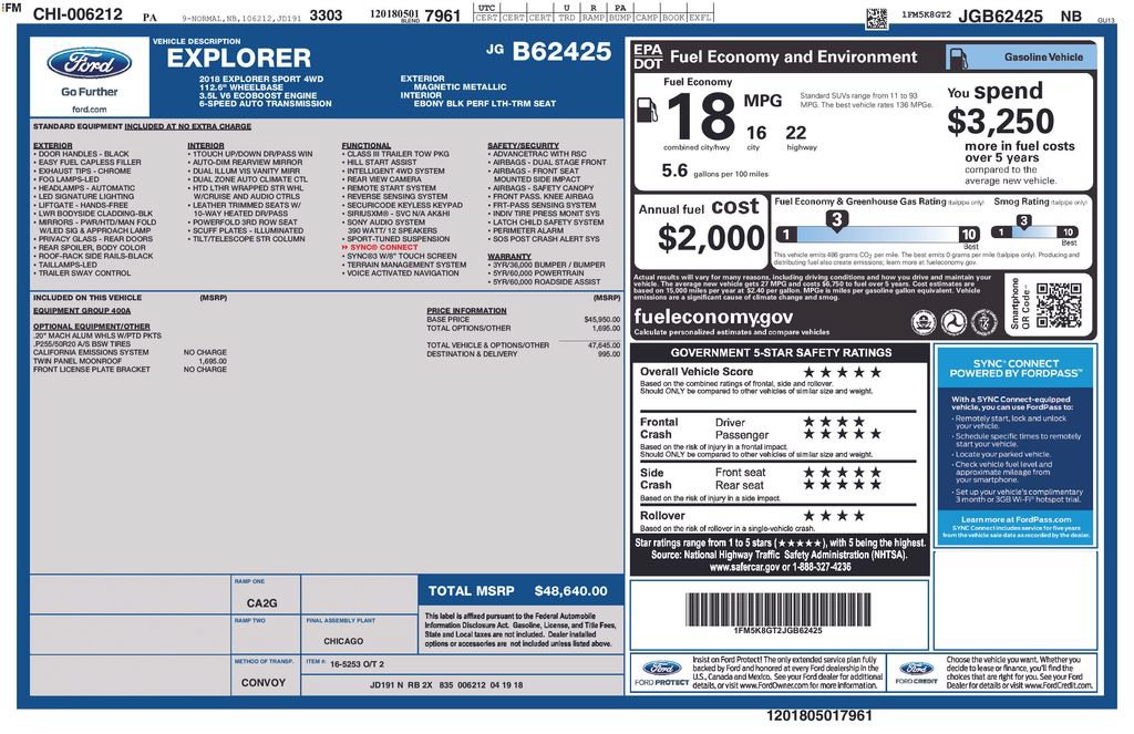 Used 2018 Ford Explorer Sport AWD/4WD image 26