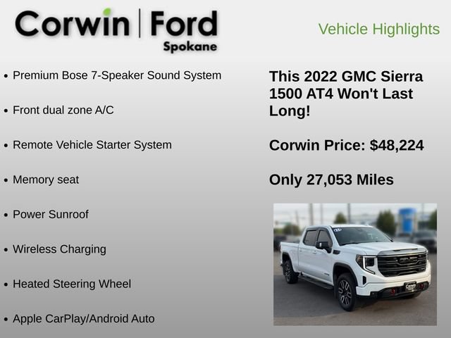 Used 2022 GMC Sierra 1500 AT4 w/ Technology Package AWD/4WD image 6