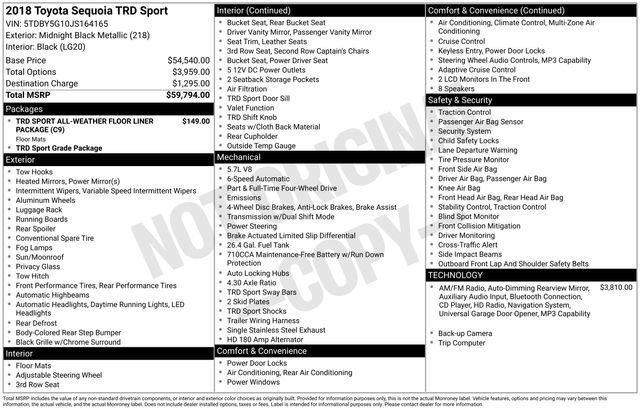 Used 2018 Toyota Sequoia TRD Sport AWD/4WD image 5