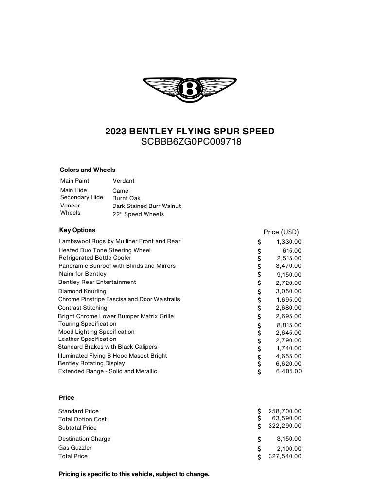 Certified 2023 Bentley Flying Spur W12 AWD/4WD image 23