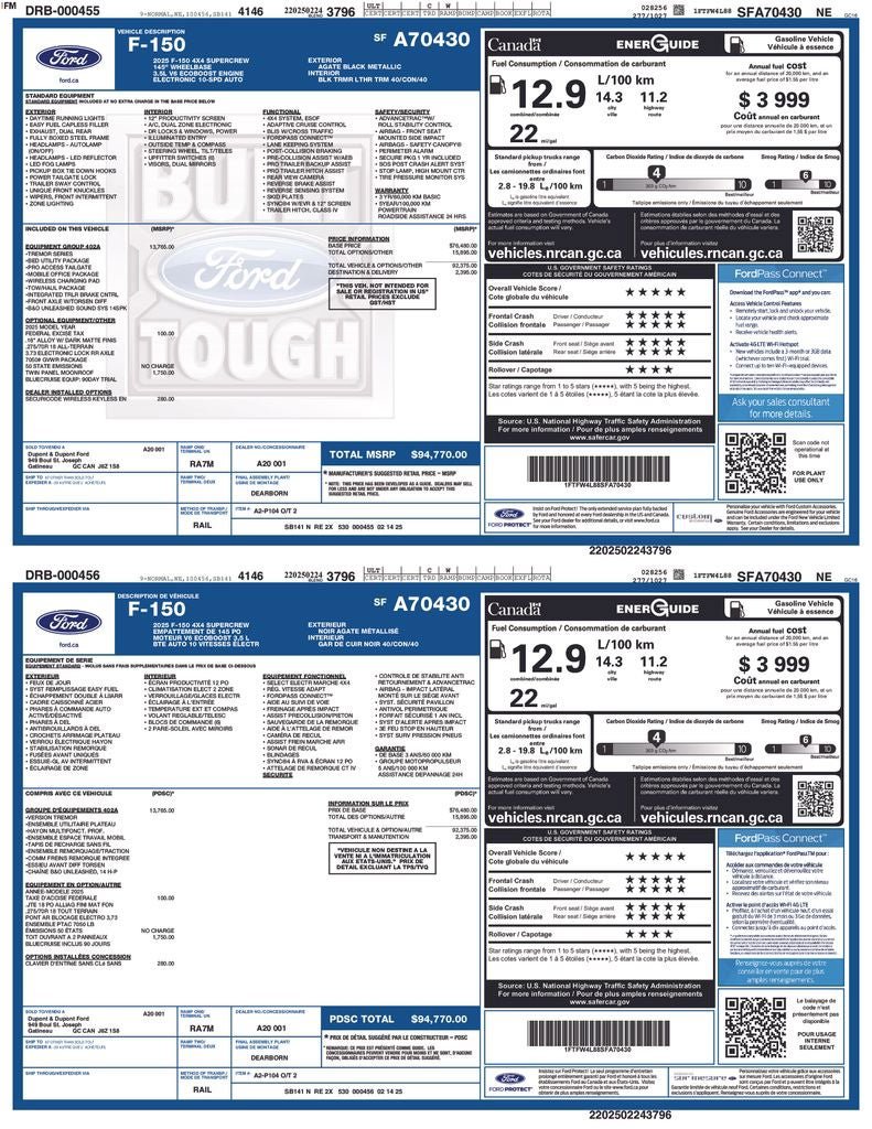 Certified 2025 Ford F150 Tremor w/ Equipment Group 402A High AWD/4WD image 32
