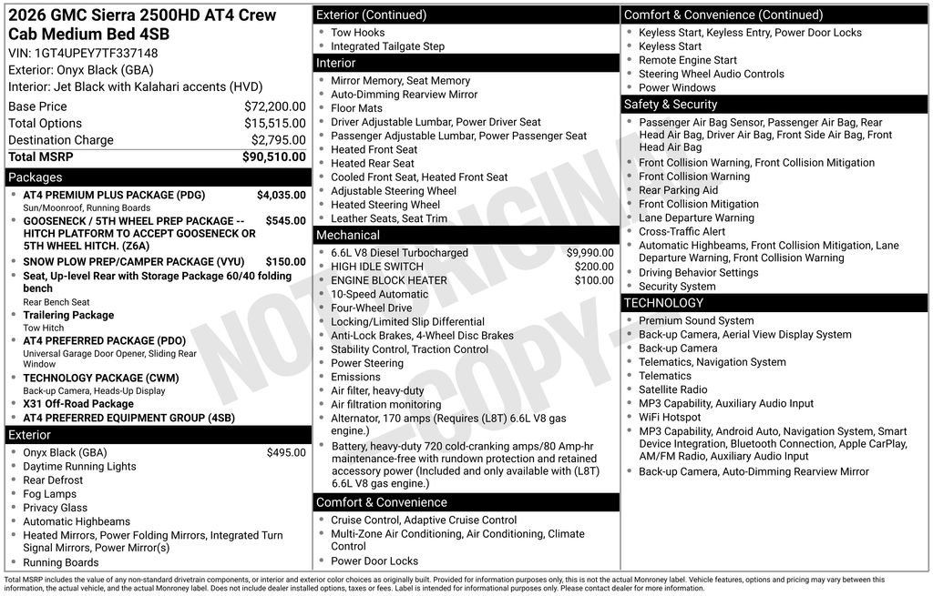 New 2026 GMC Sierra 2500 AT4 w/ AT4 Premium Plus Package AWD/4WD image 5