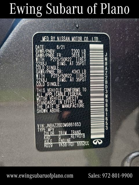 Used 2021 INFINITI QX80 Sensory w/ Cargo Package RWD image 29