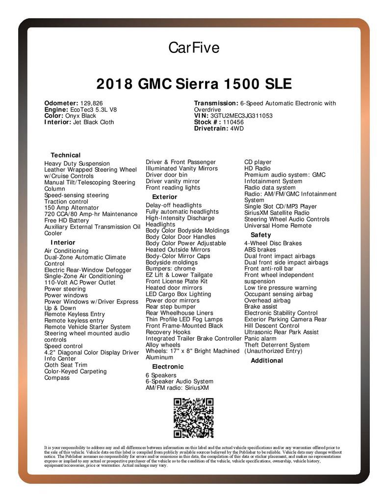 Used 2018 GMC Sierra 1500 SLE w/ SLE Value Package AWD/4WD image 30