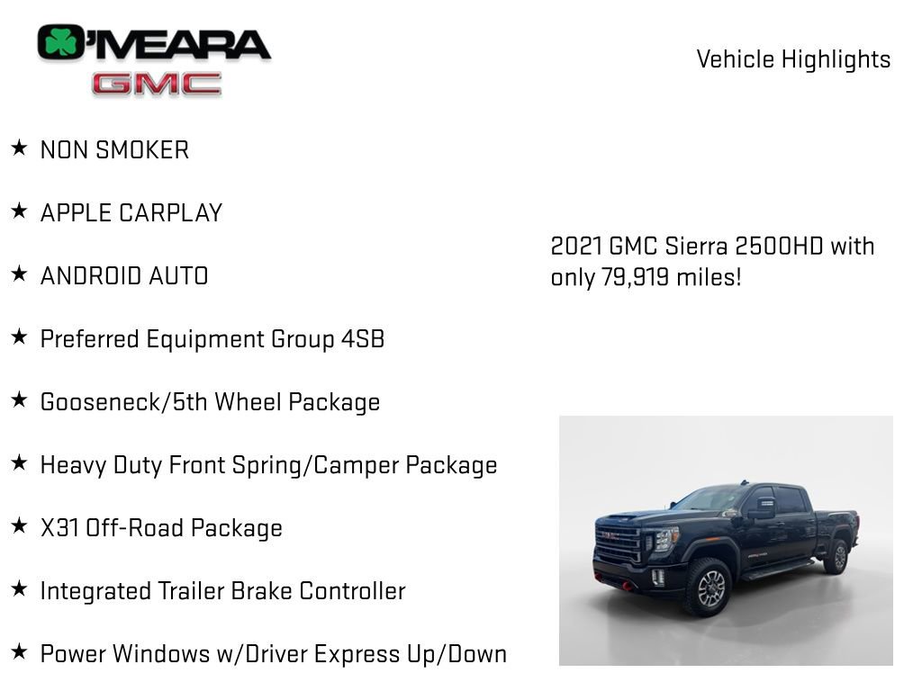 Used 2021 GMC Sierra 2500 AT4 w/ Gooseneck/5TH Wheel Package image 7