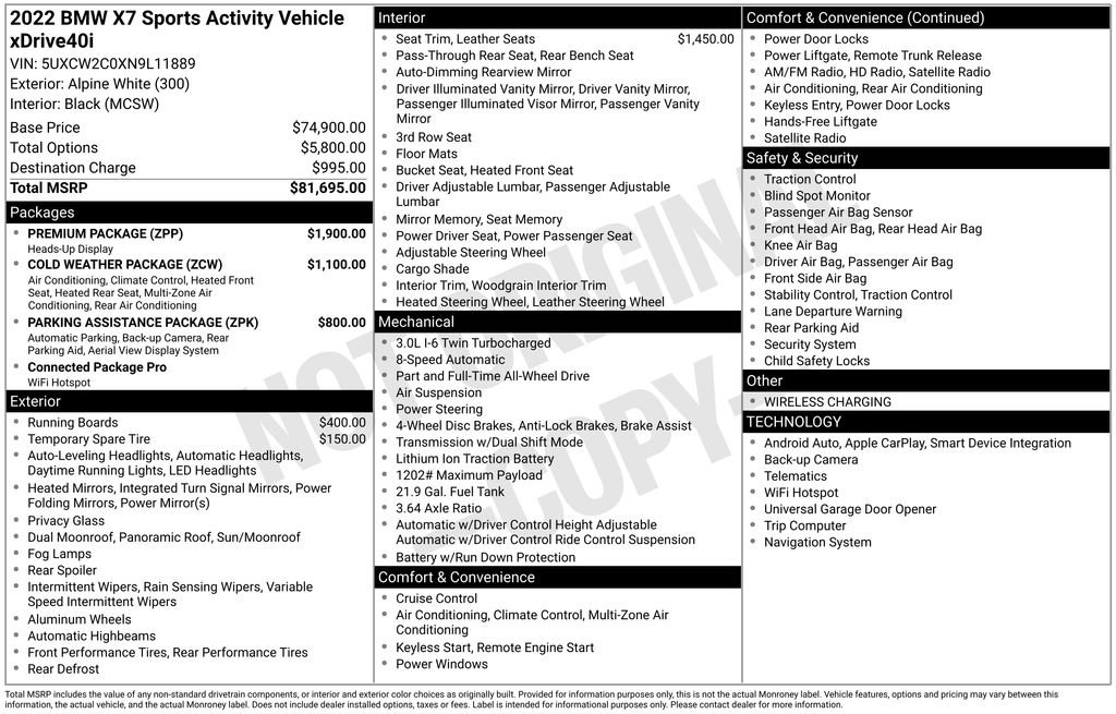 Used 2022 BMW X7 xDrive40i w/ Premium Package image 11