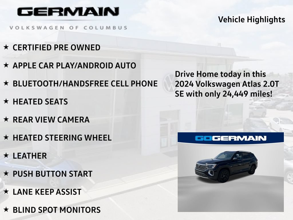 Used 2024 Volkswagen Atlas SE AWD/4WD image 5