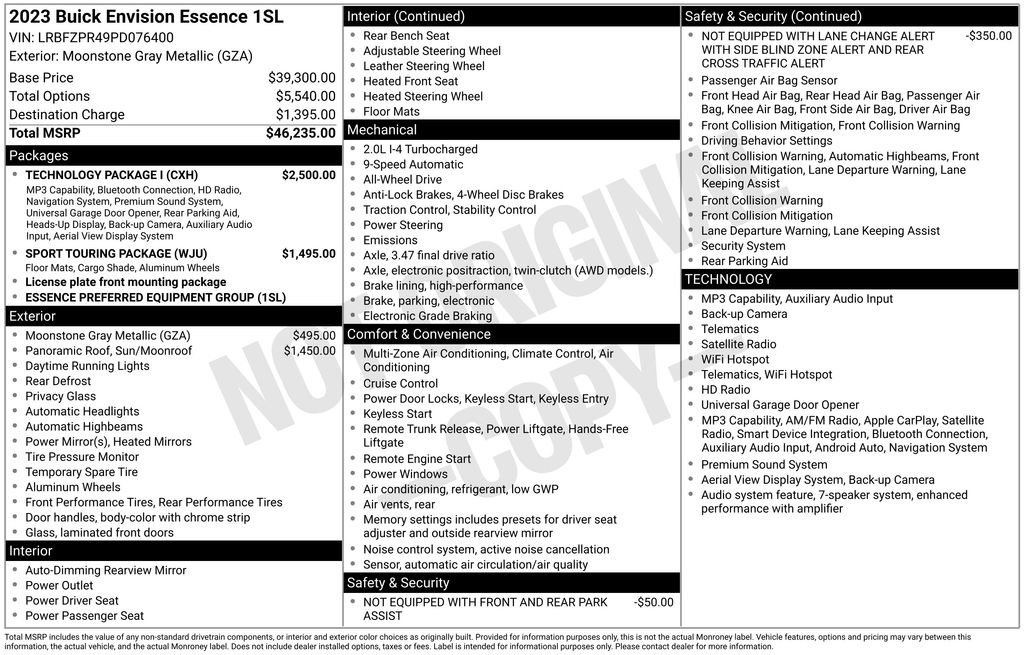 Used 2023 Buick Envision Essence w/ Technology Package I AWD/4WD image 8