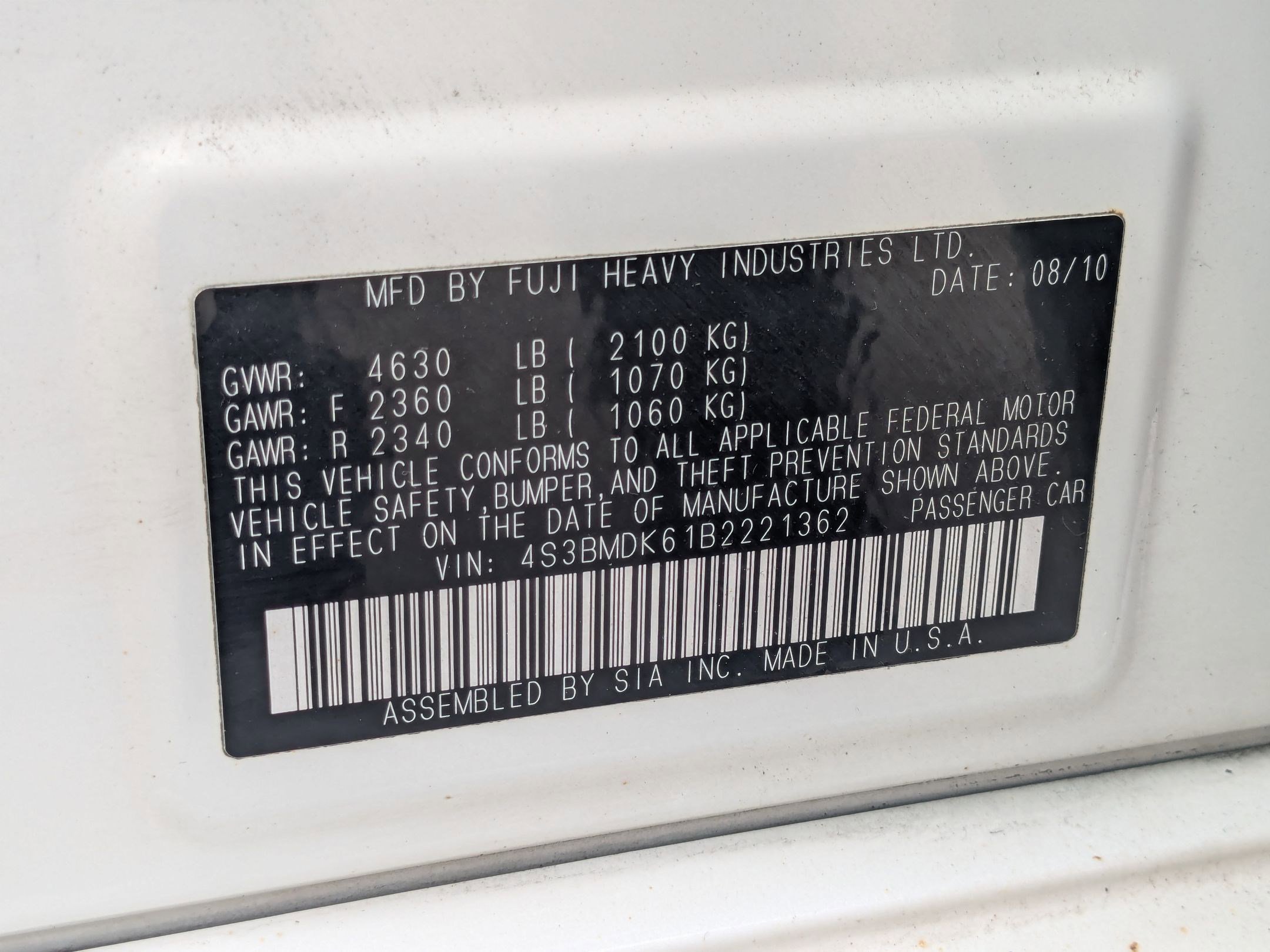 Used 2011 Subaru Legacy 3.6R Limited image 34