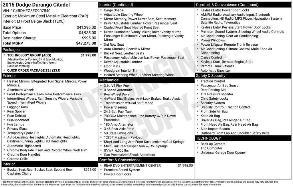 Used 2015 Dodge Durango Citadel w/ Technology Group image 25