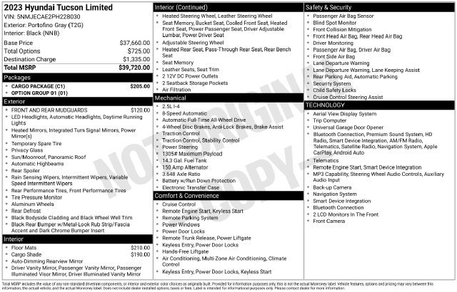 Used 2023 Hyundai Tucson Limited w/ Cargo Package AWD/4WD image 7