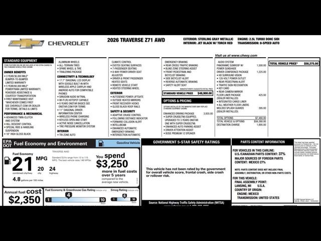 New 2026 Chevrolet Traverse Z71 w/ Enhanced Driving Package image 3