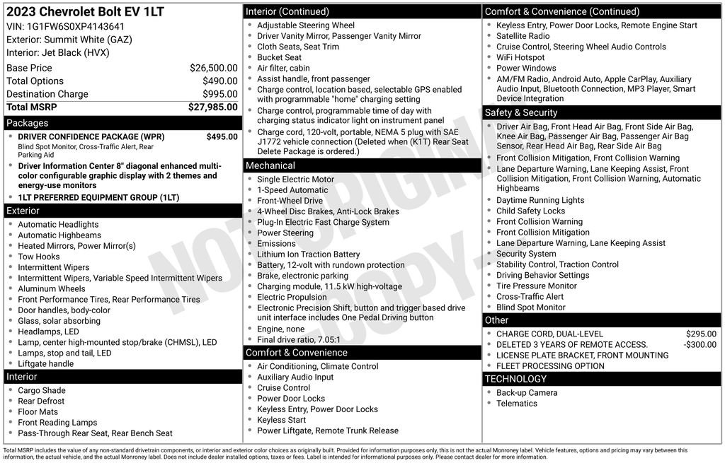 Certified 2023 Chevrolet Bolt LT w/ Driver Confidence Package FWD image 3