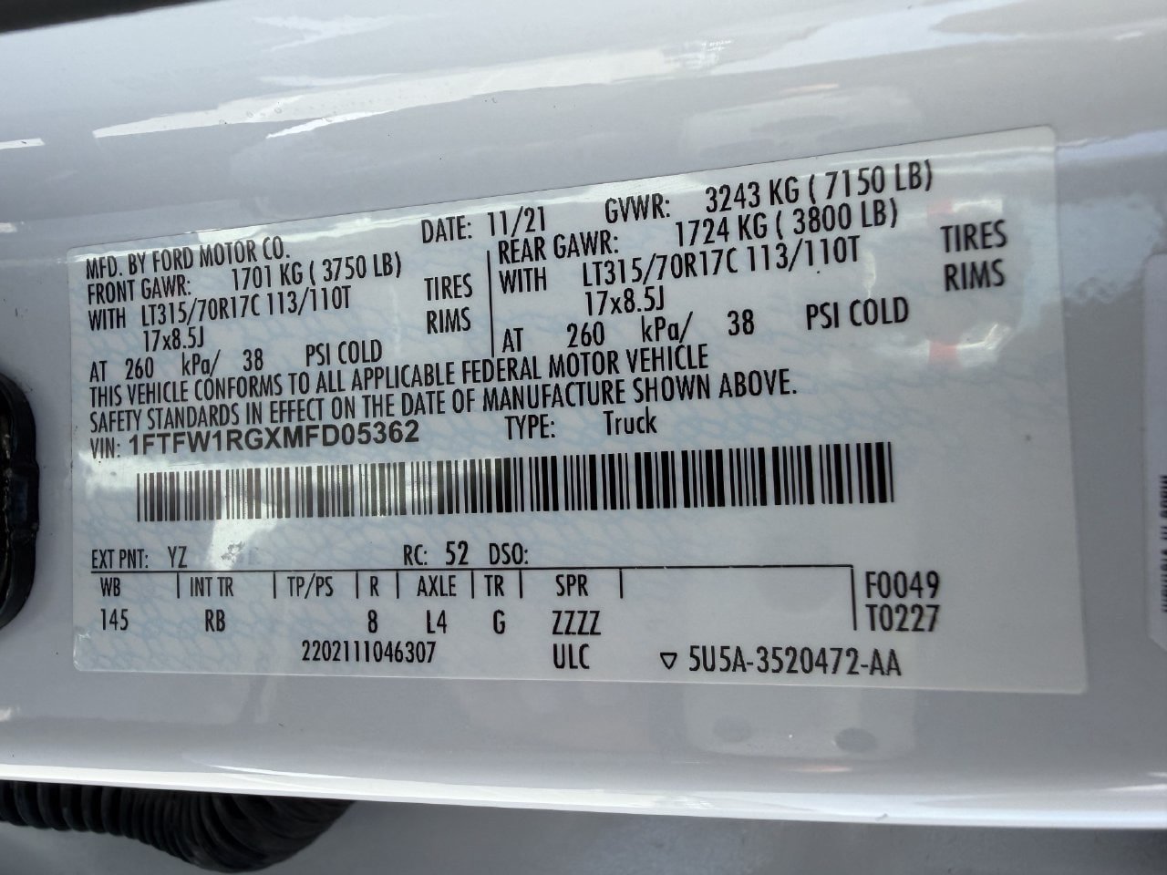 Used 2021 Ford F150 Raptor w/ Equipment Group 801A High AWD/4WD image 31