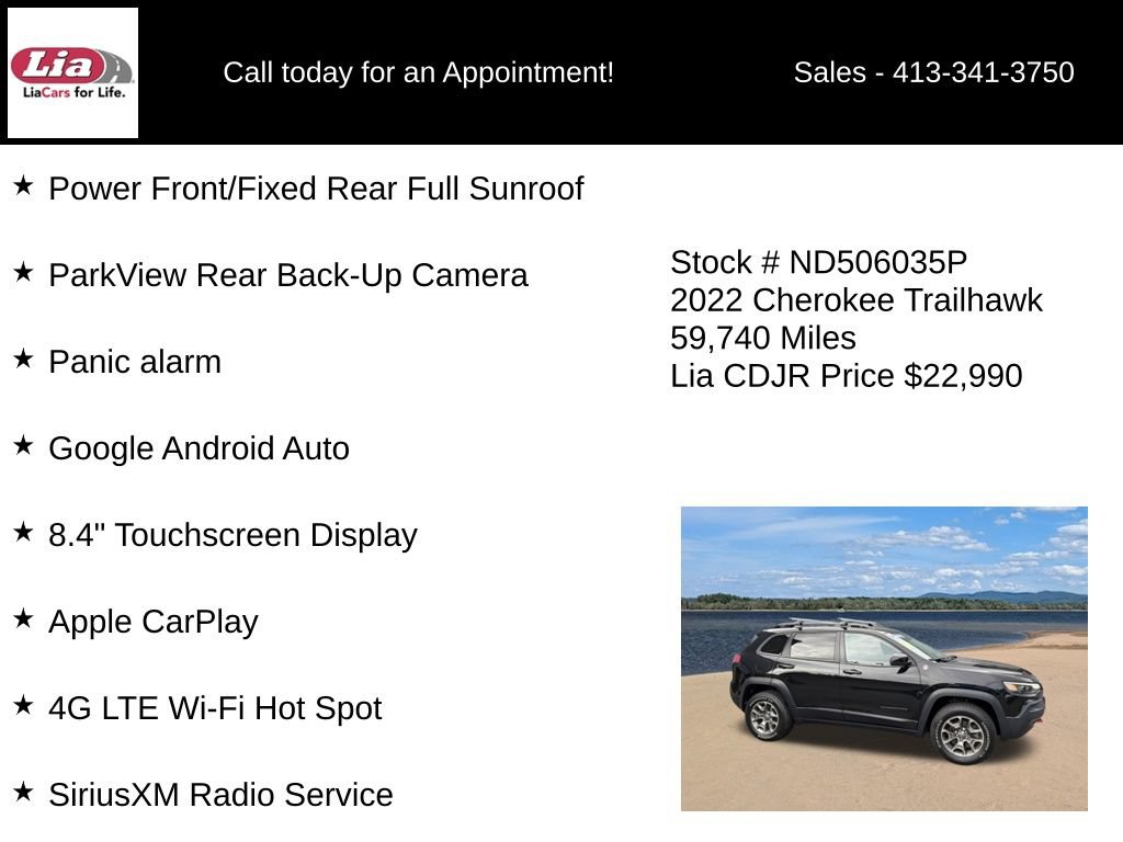 Used 2022 Jeep Cherokee Trailhawk w/ Sun, Sound & Nav Group AWD/4WD image 26