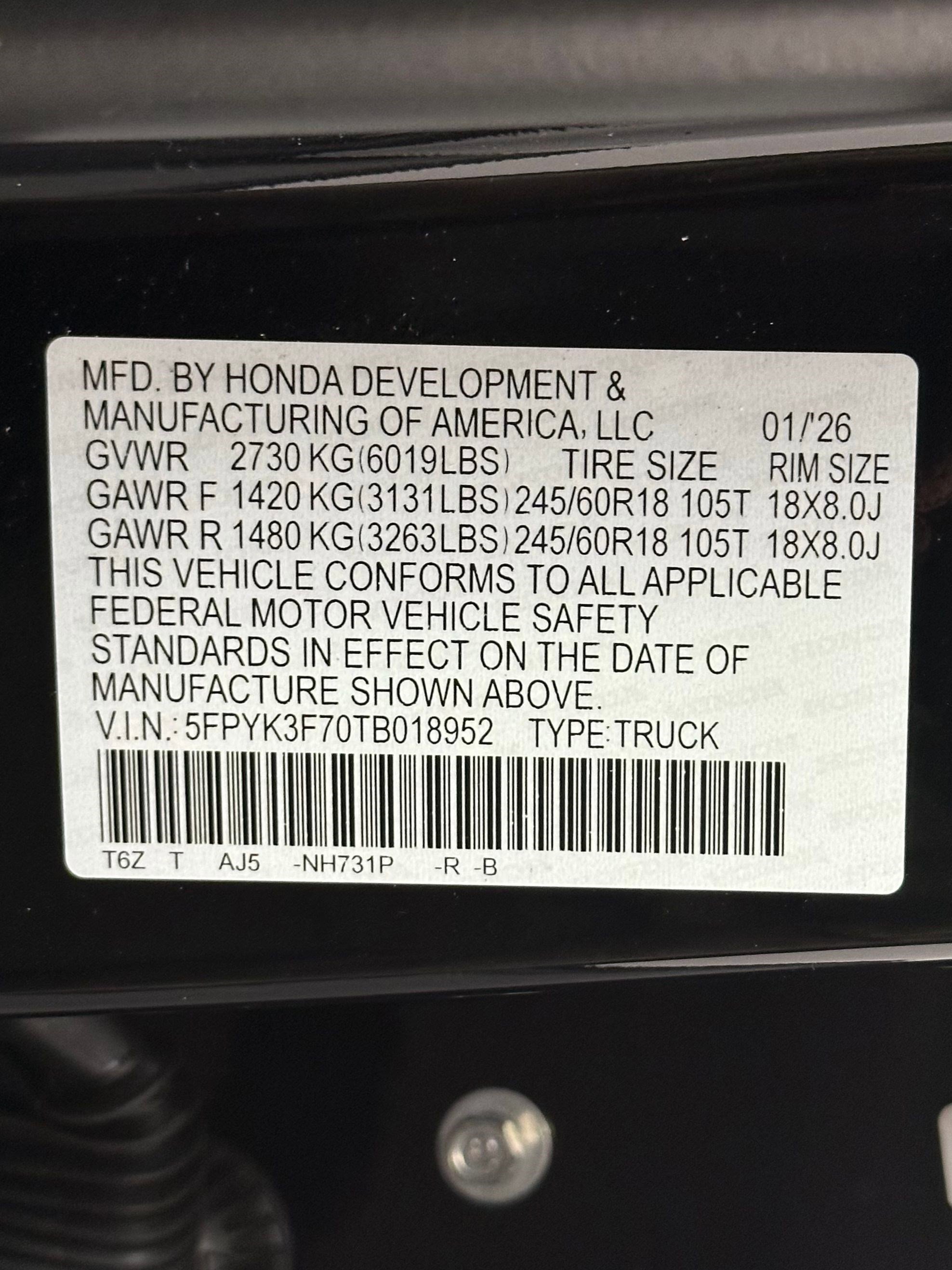 New 2026 Honda Ridgeline TrailSport+ image 22