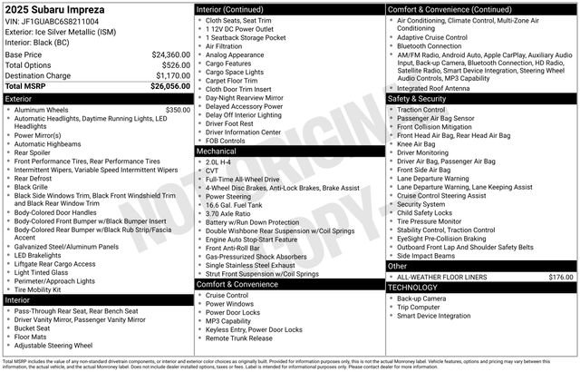 Used 2025 Subaru Impreza 2.0i AWD/4WD image 12