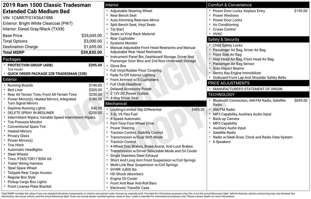 Used 2019 RAM 1500 Tradesman w/ Protection Group AWD/4WD image 34