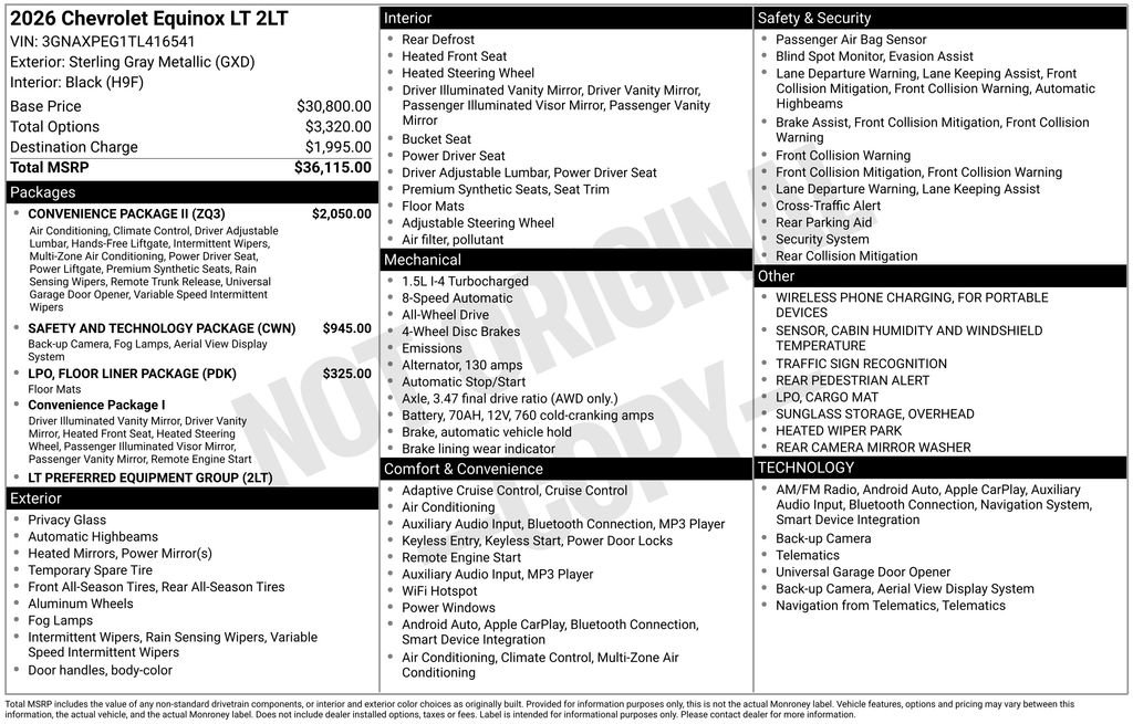 New 2026 Chevrolet Equinox LT w/ Convenience Package II image 3