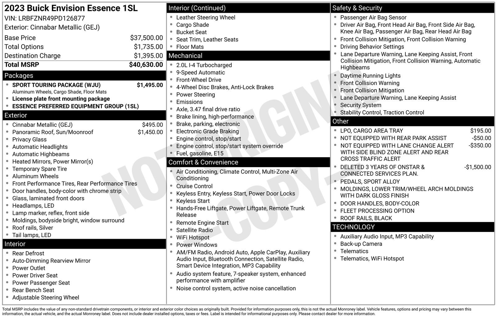 Used 2023 Buick Envision Essence w/ Sport Touring Package FWD image 2