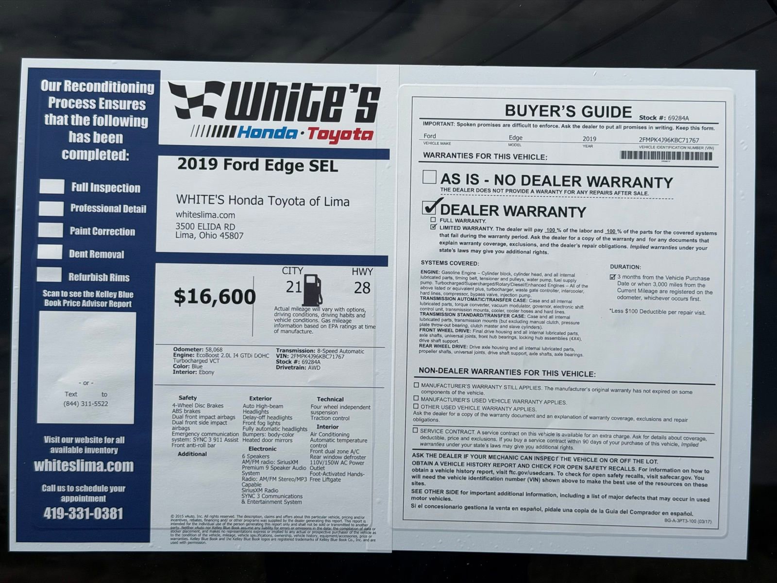 Used 2019 Ford Edge SEL w/ Equipment Group 201A AWD/4WD image 33