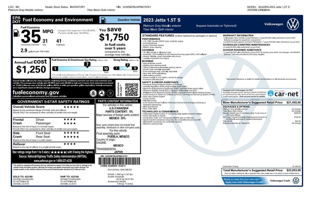 Used 2023 Volkswagen Jetta S FWD image 4
