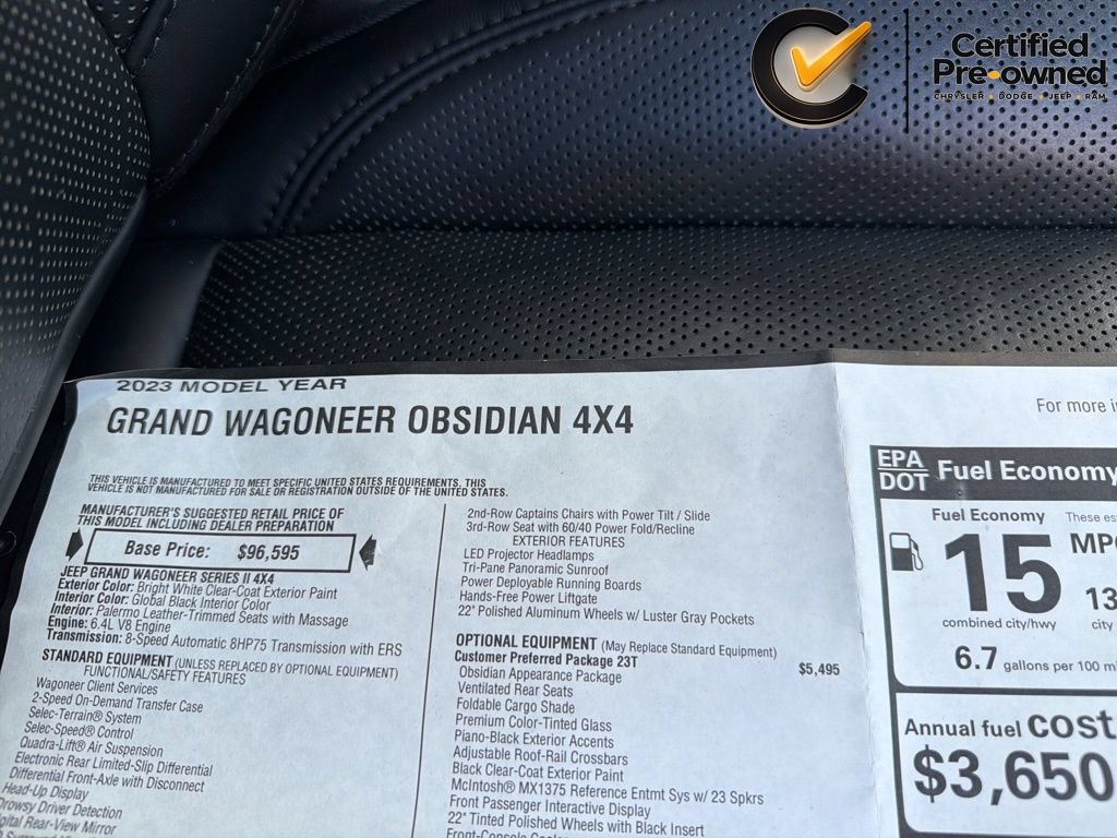 Certified 2023 Jeep Grand Wagoneer Series II AWD/4WD image 49
