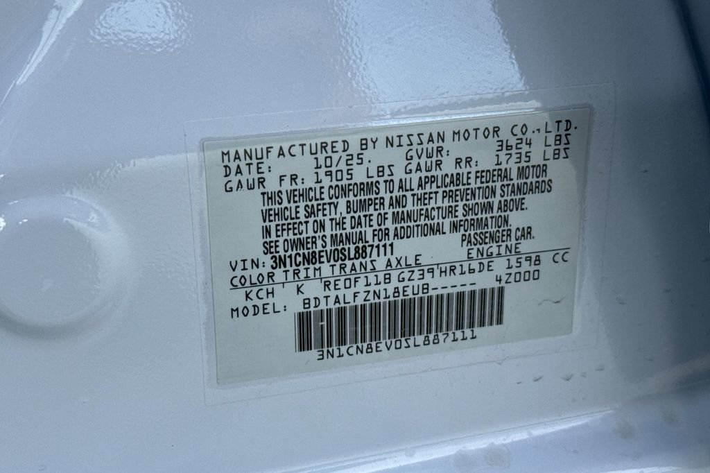 New 2025 Nissan Versa SV w/ Trunk Package image 21