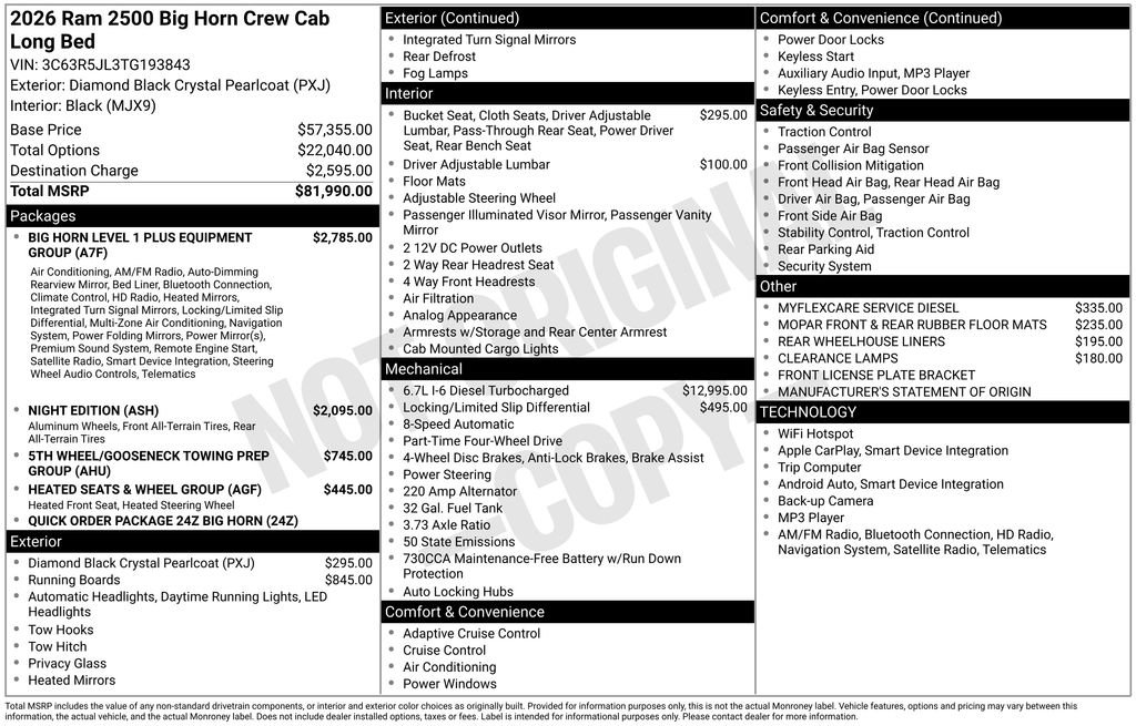 New 2026 RAM 2500 Big Horn image 6