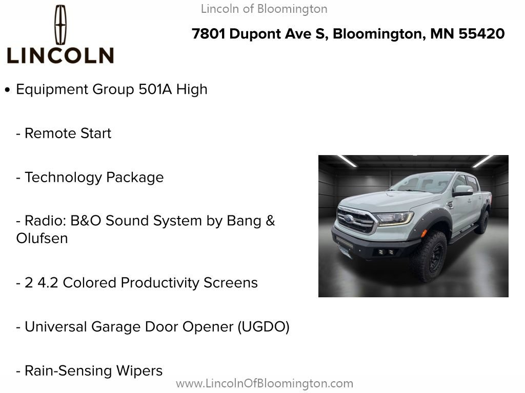 Used 2022 Ford Ranger Lariat w/ Equipment Group 501A High image 5