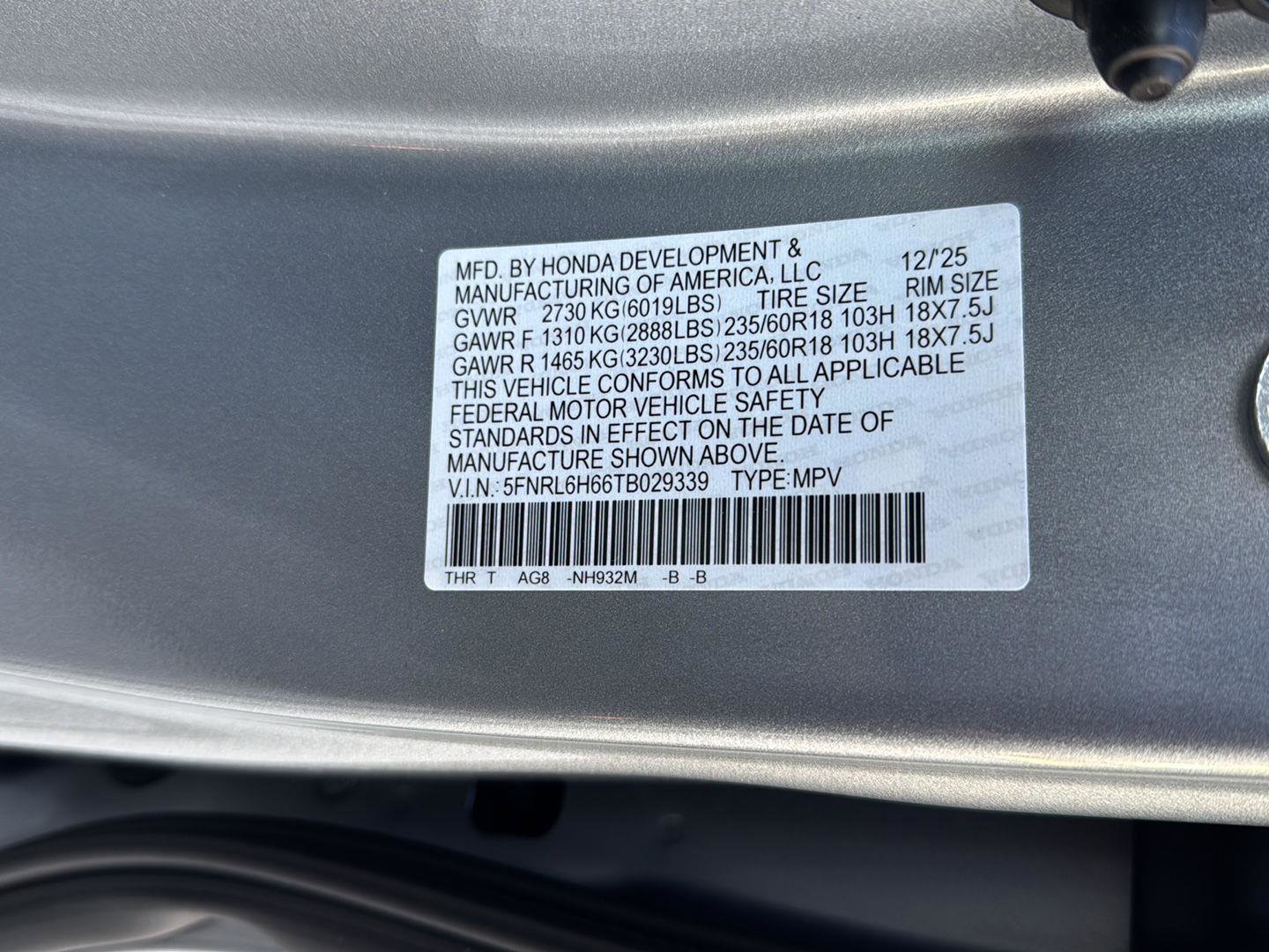 New 2026 Honda Odyssey EX-L image 32