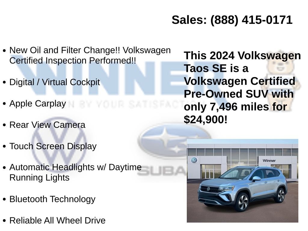 Certified 2024 Volkswagen Taos SE image 7