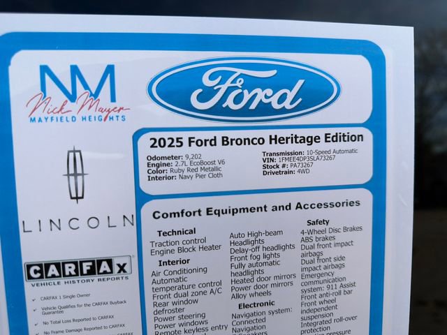 Used 2025 Ford Bronco Heritage Edition AWD/4WD image 48