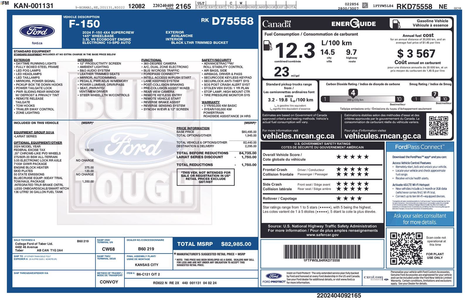 Used 2024 Ford F150 Lariat w/ Tow/Haul Package AWD/4WD image 35