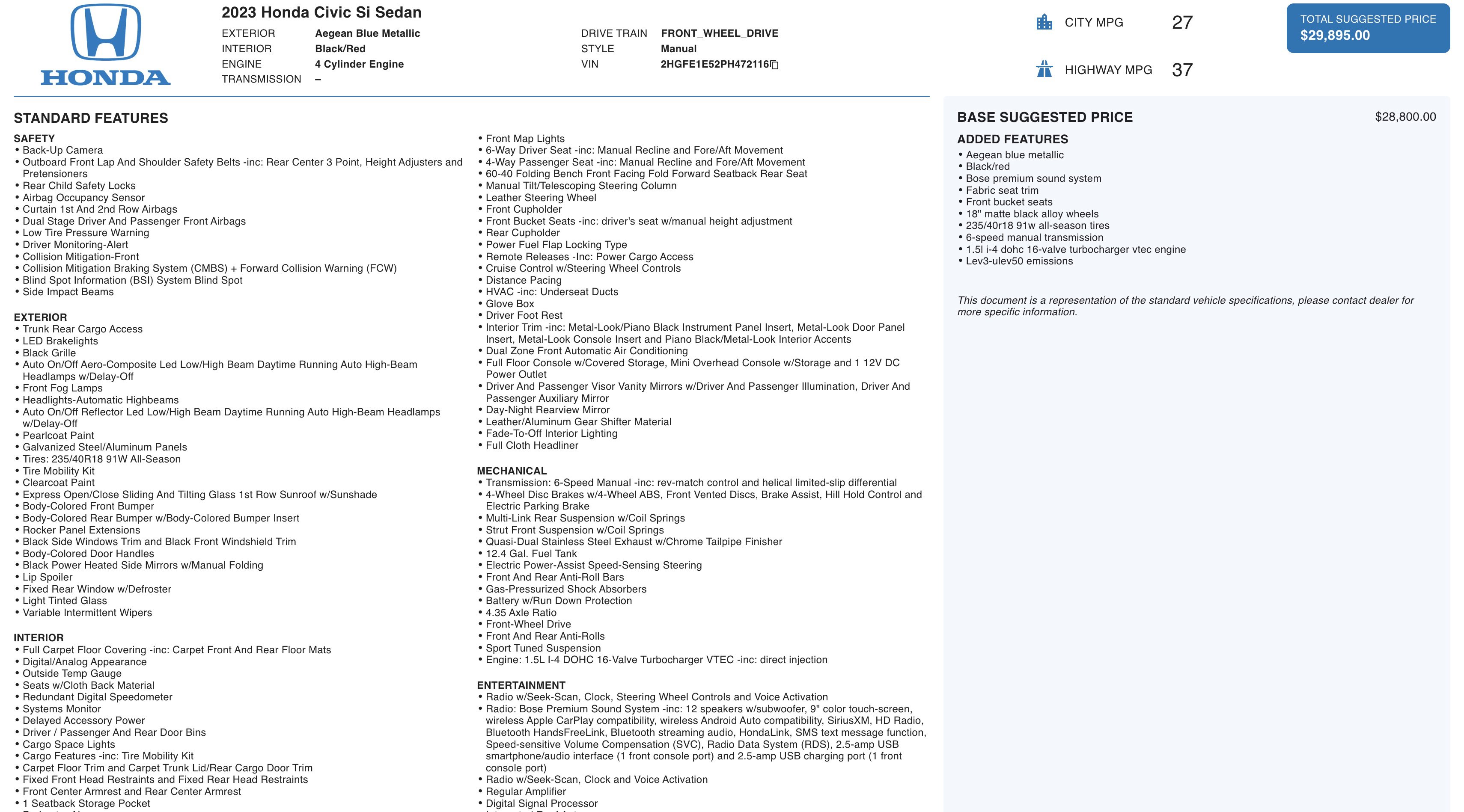 Used 2023 Honda Civic Si image 5