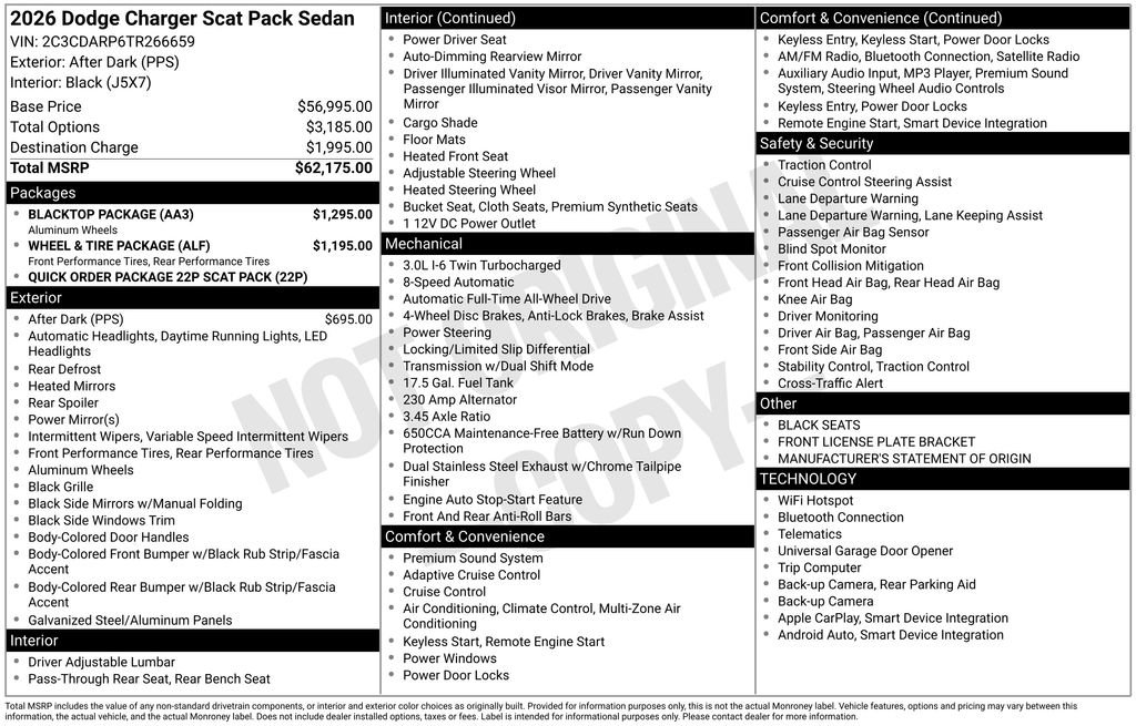New 2026 Dodge Charger Scat Pack w/ Blacktop Package AWD/4WD image 6