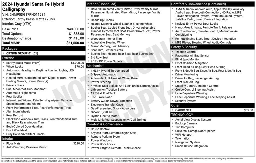 Used 2024 Hyundai Santa Fe Calligraphy image 13