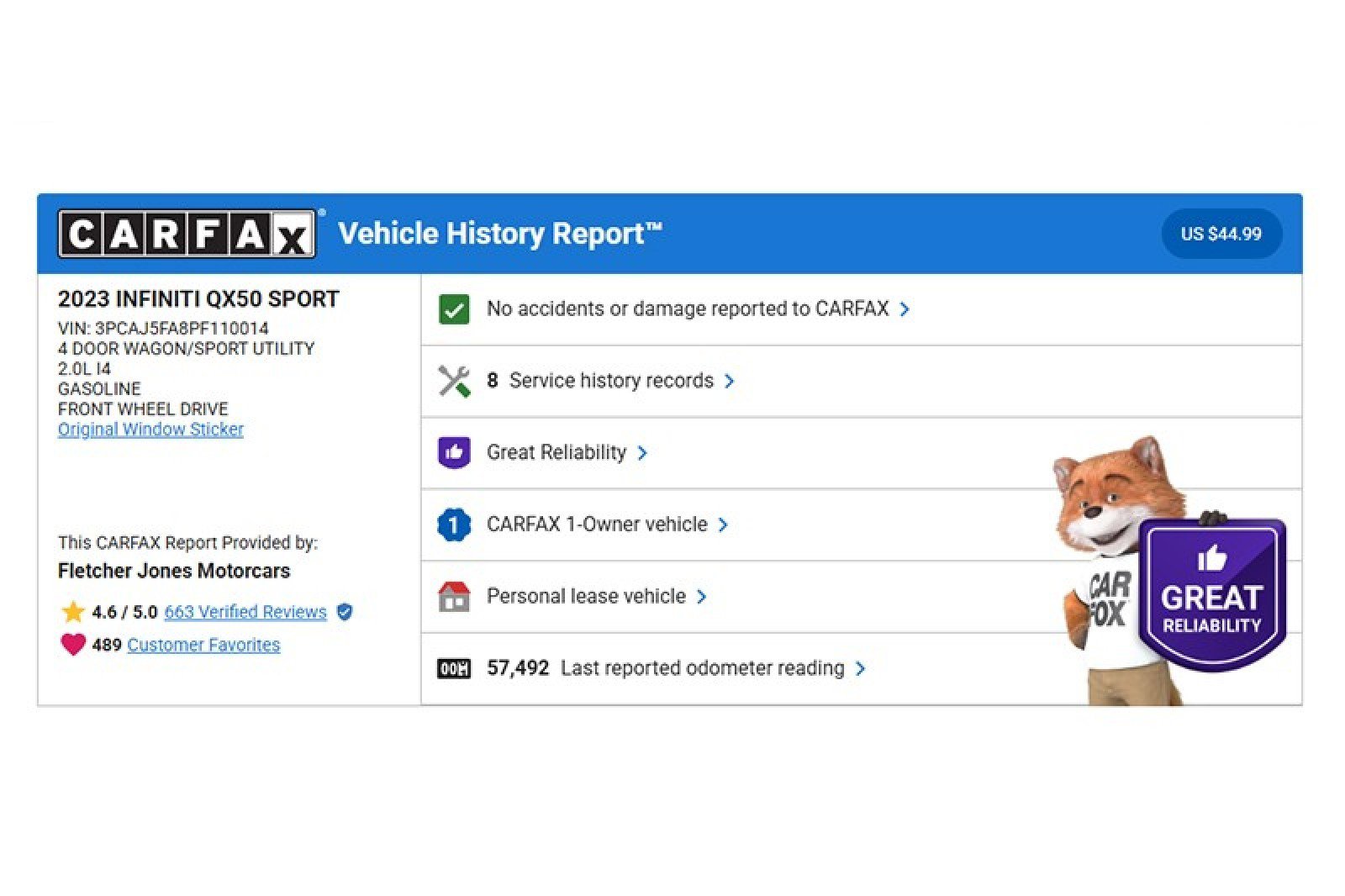 Used 2023 INFINITI QX50 Sport image 3