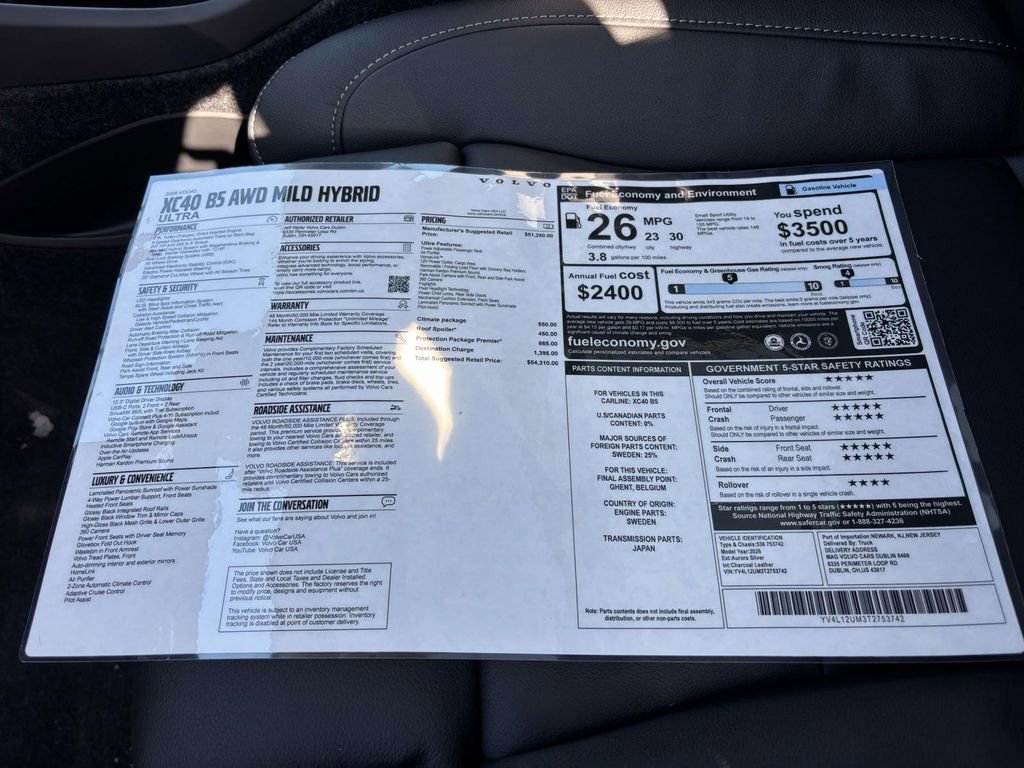 New 2026 Volvo XC40 B5 Ultra w/ Protection Package Premier image 33
