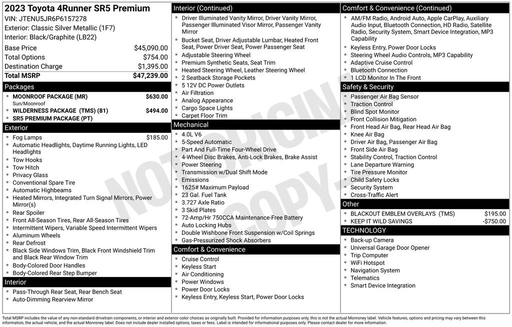 Used 2023 Toyota 4Runner SR5 Premium w/ Moonroof Package image 15