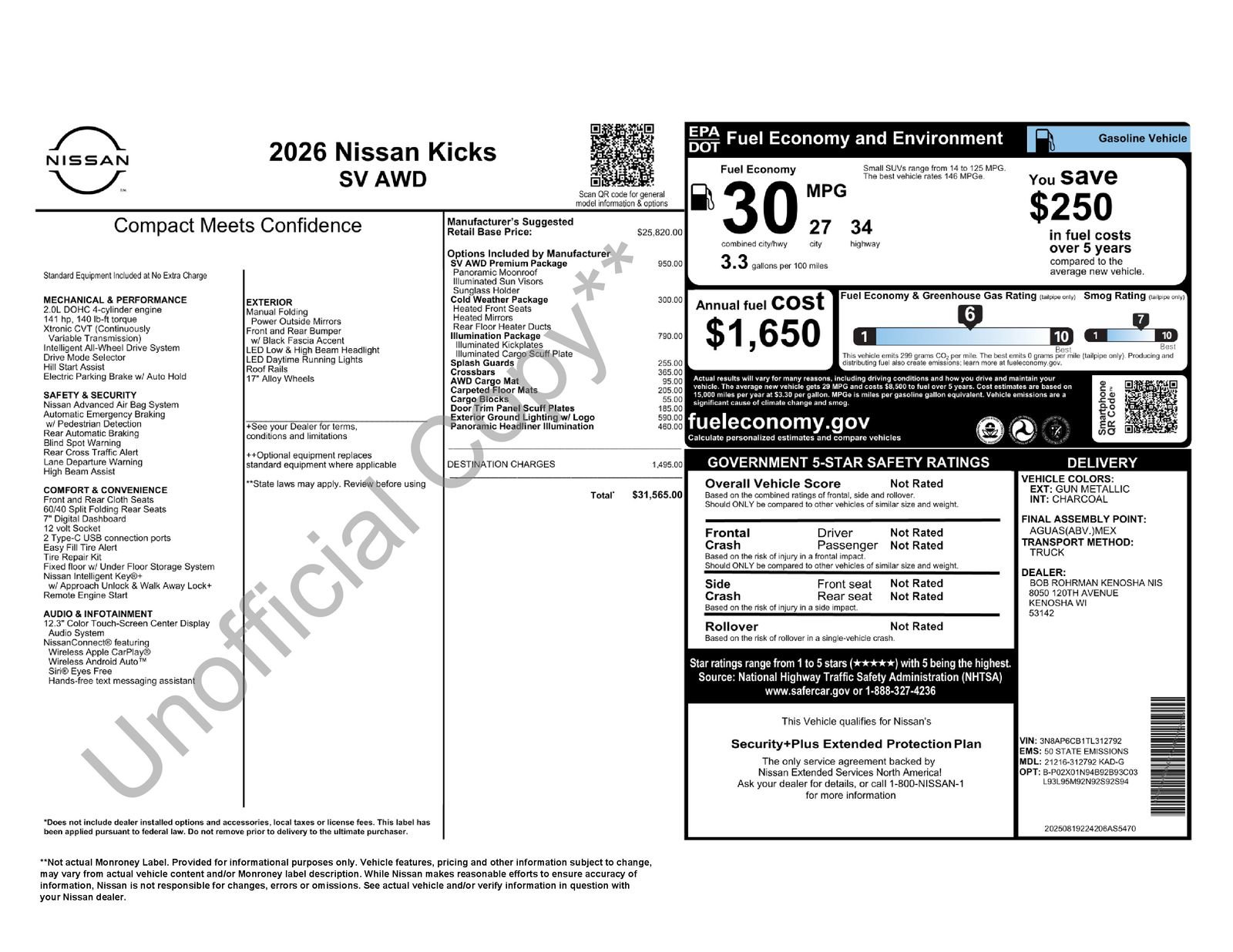 New 2026 Nissan Kicks SV w/ SV Premium Package AWD/4WD image 39