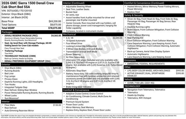 New 2026 GMC Sierra 1500 Denali w/ Denali Reserve Package