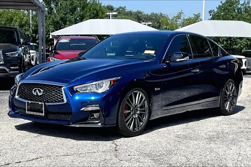 Certified 2018 INFINITI Q50 Red Sport 400 w/ Sensory Package (Sport) RWD image 2